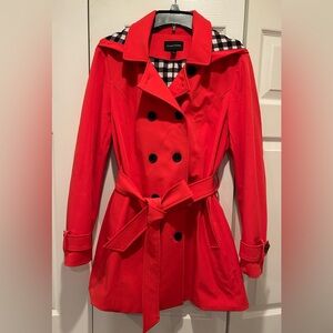 41 Hawthorn Vibrant Double Breasted Trench Coat with Checkered Lining